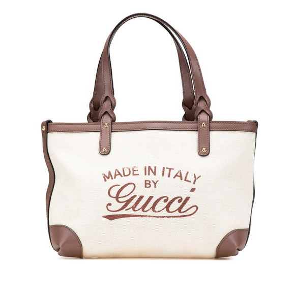 Gucci Tote Craft Brown Leather Beige Bag Handbag - Picture 1 of 8
